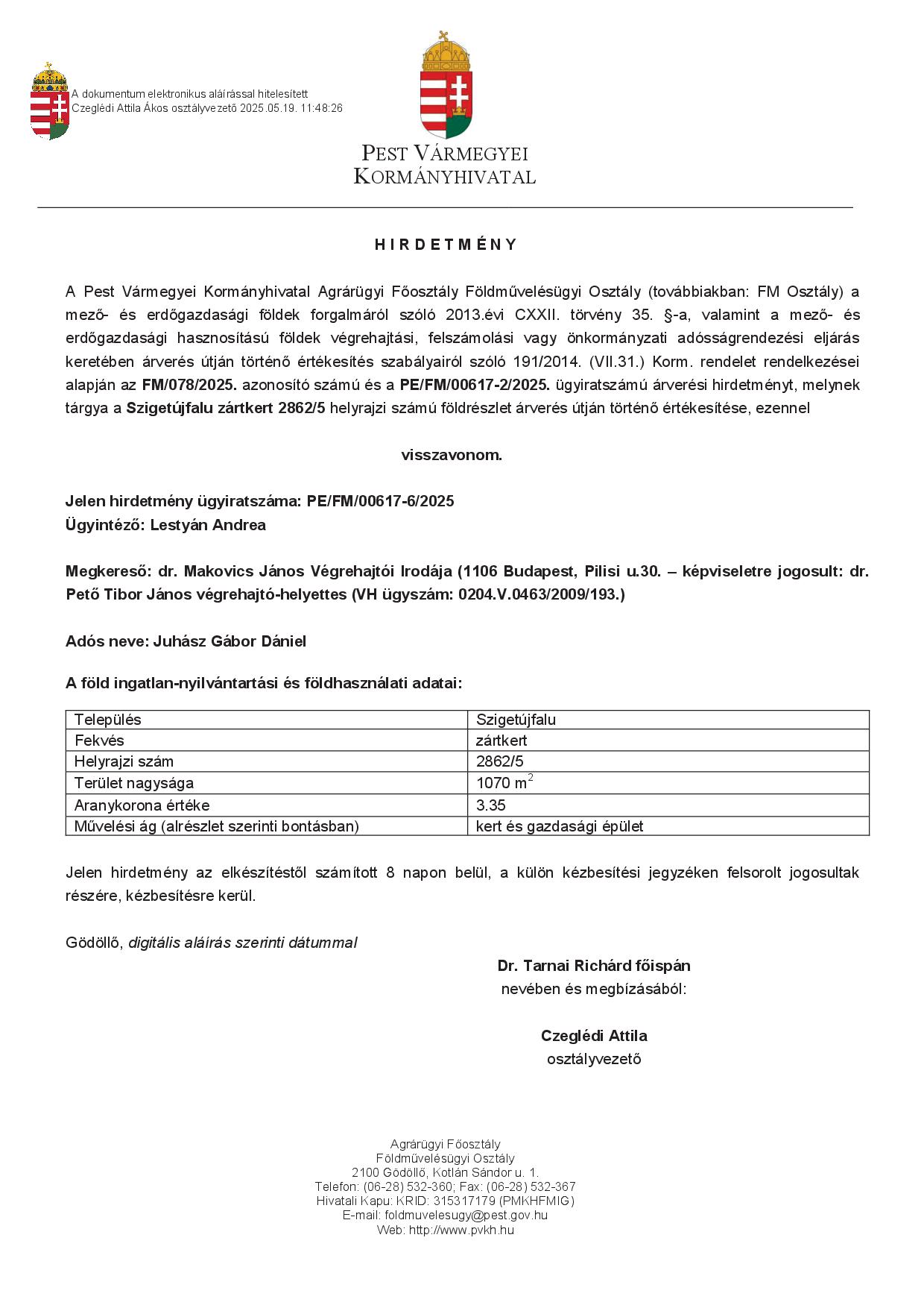 PE_FM_00617-6_2025 FM_078_2025 - Hirdetmény visszavonása