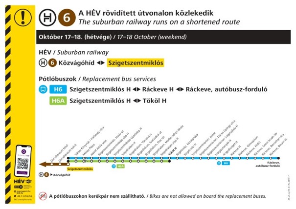 Pótlóbuszok a H6-os HÉV vonalán