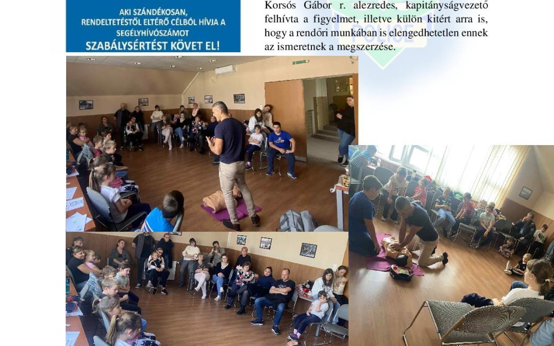 Életmentés oktatása a Ráckevei Rendőrkapitányságon