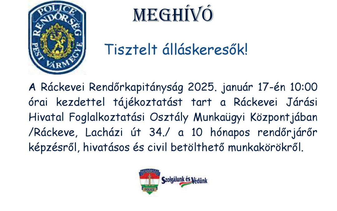 Meghívó álláskeresőknek – 2025. 01. 17.